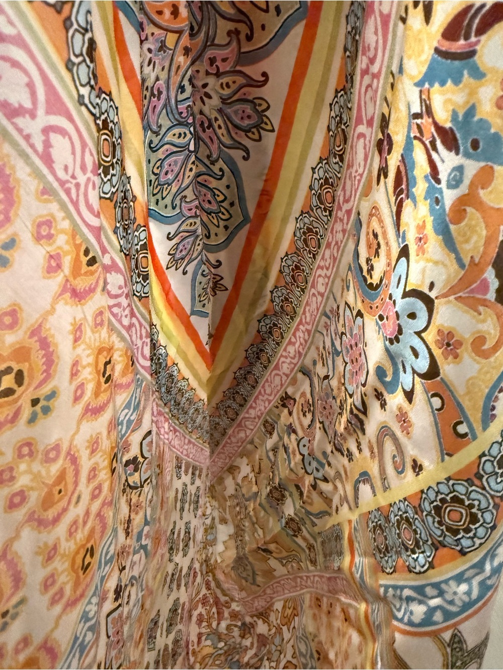 Johnny Was Boho Floral Paisley Multicolor Scarf
